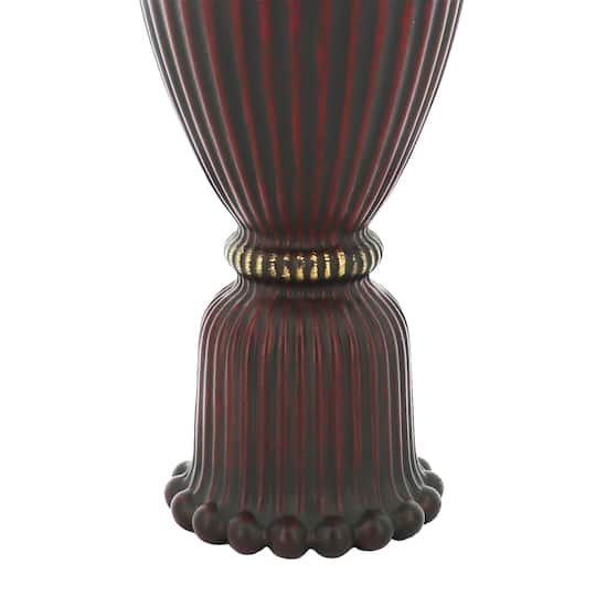 6.25" Dark Red Fluted Taper Candle Holder by Ashland®